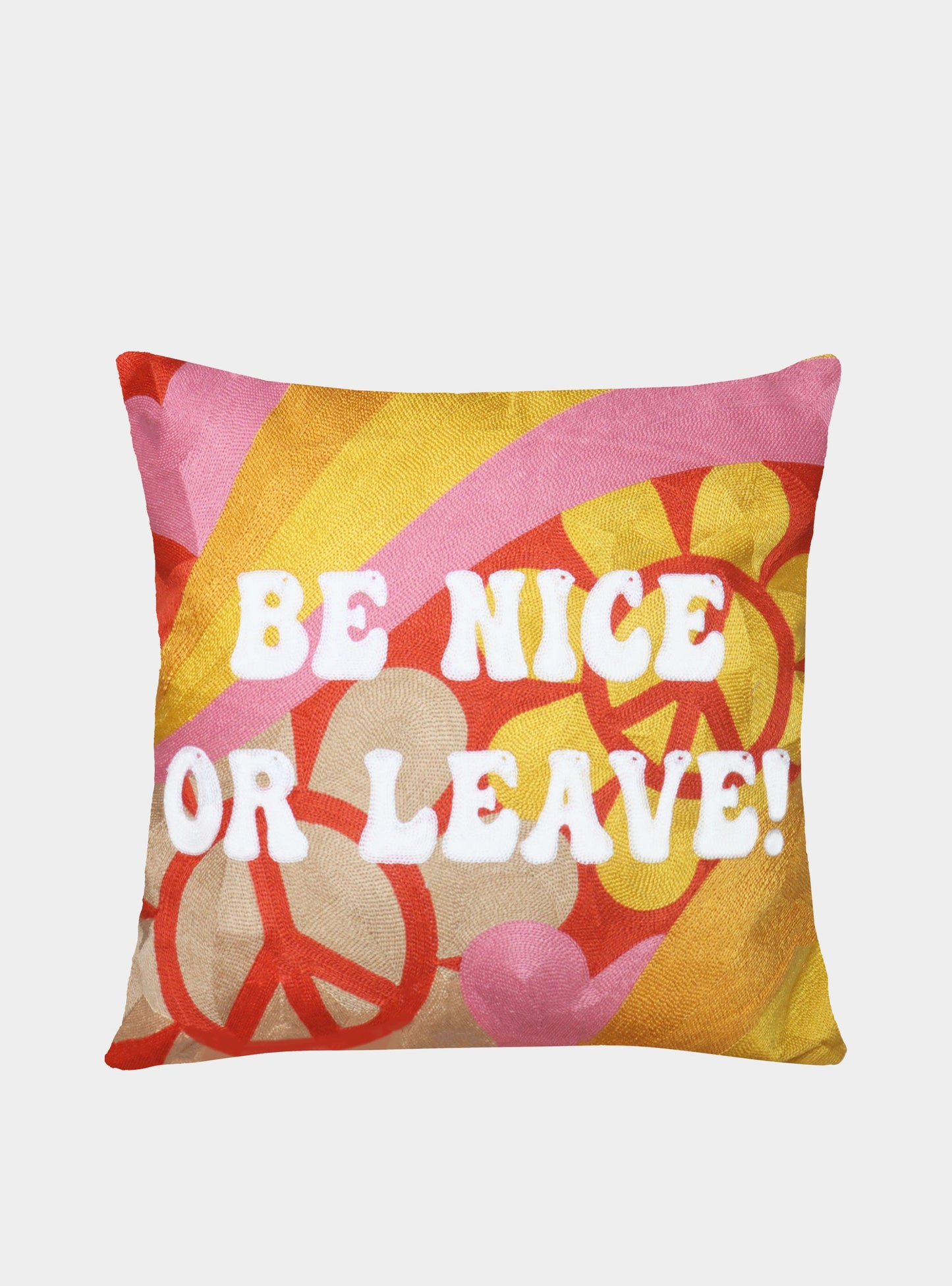 Be Nice or Leave Needlepoint Cushion The Pillow Drop