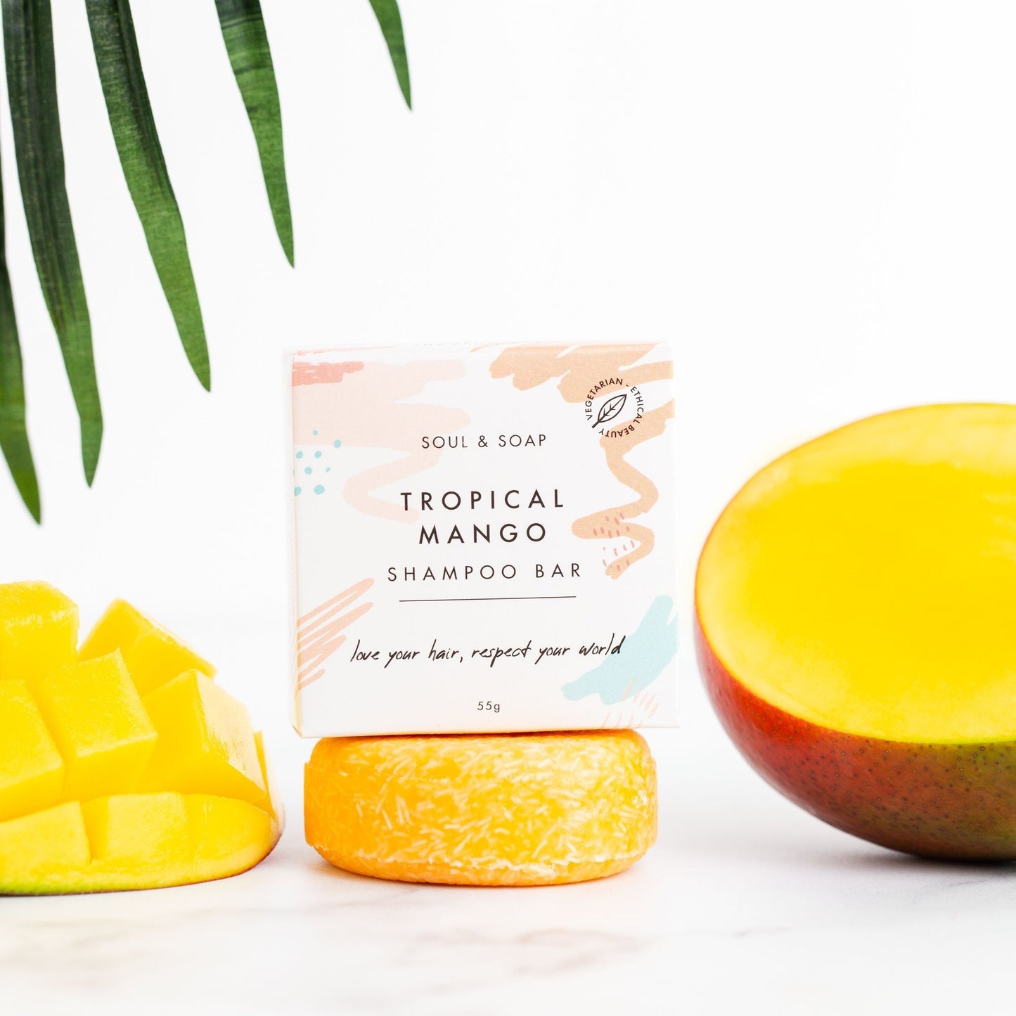 Tropical Mango Solid Shampoo Bar For All Hair Types Soul and Soap