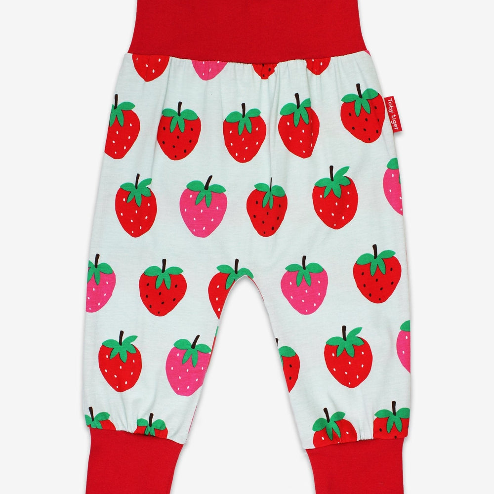 Organic Strawberry Print Yoga Pants Toby Tiger