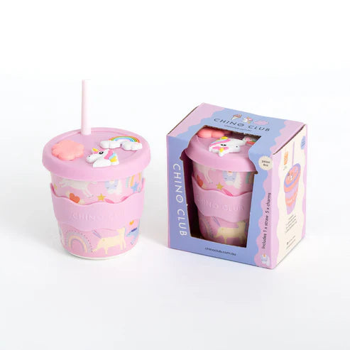 Unicorn Chino Charm Cup 8oz (STRAW INCLUDED) Chino Club UK