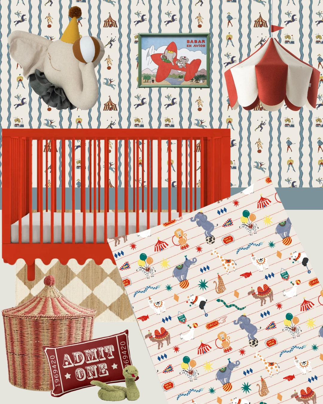 Standard Changing Mat - Circus Bobbin and Bumble