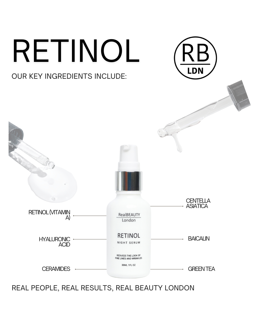 Evening Retinol Face Serum (0.3%) Real Beauty London