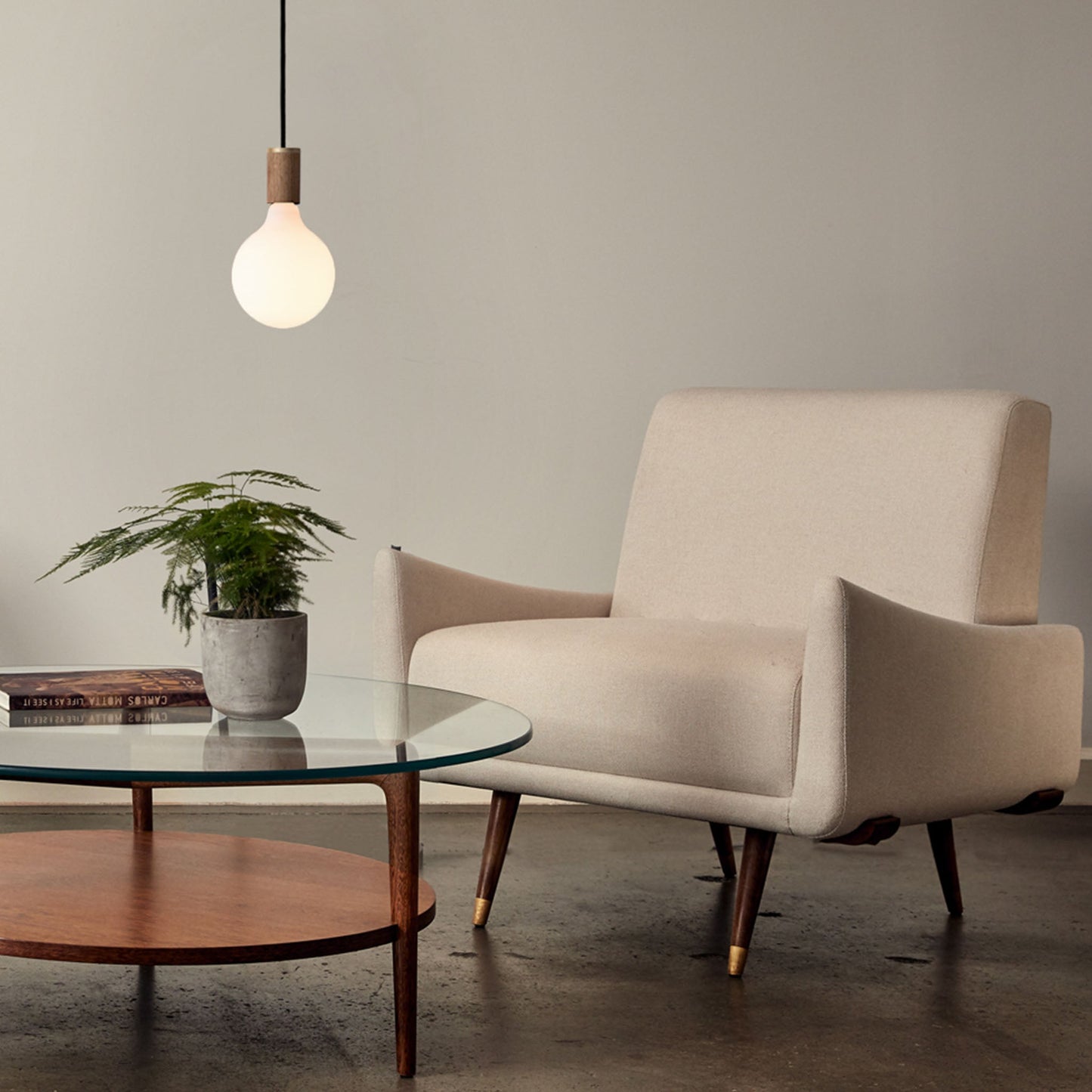 Porcelain III Pendant Light in Brass Tala