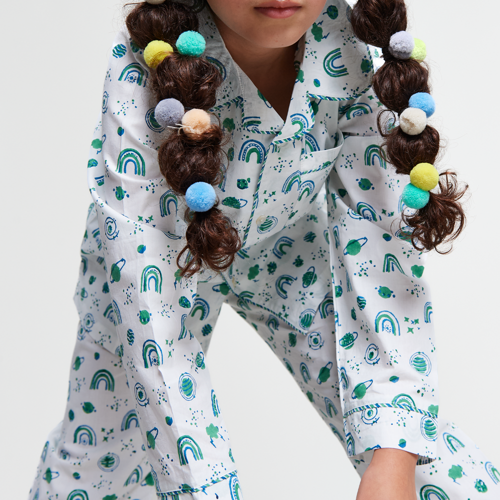 interstellar vibes Kids Organic Cotton Pyjama Trouser Set Kutti Lulu