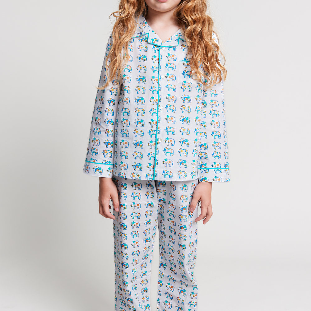 ella's polka dot parade Kids Organic Cotton Pyjama Trouser Set Kutti Lulu