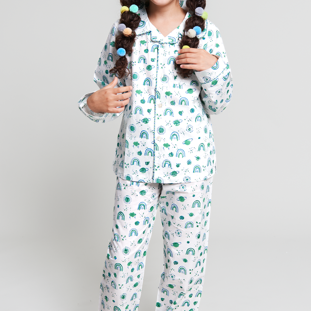 interstellar vibes Kids Organic Cotton Pyjama Trouser Set Kutti Lulu