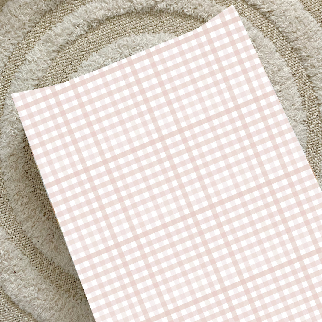 Anti-Roll Wedge Changing Mat - Baby Pink Gingham Bobbin and Bumble