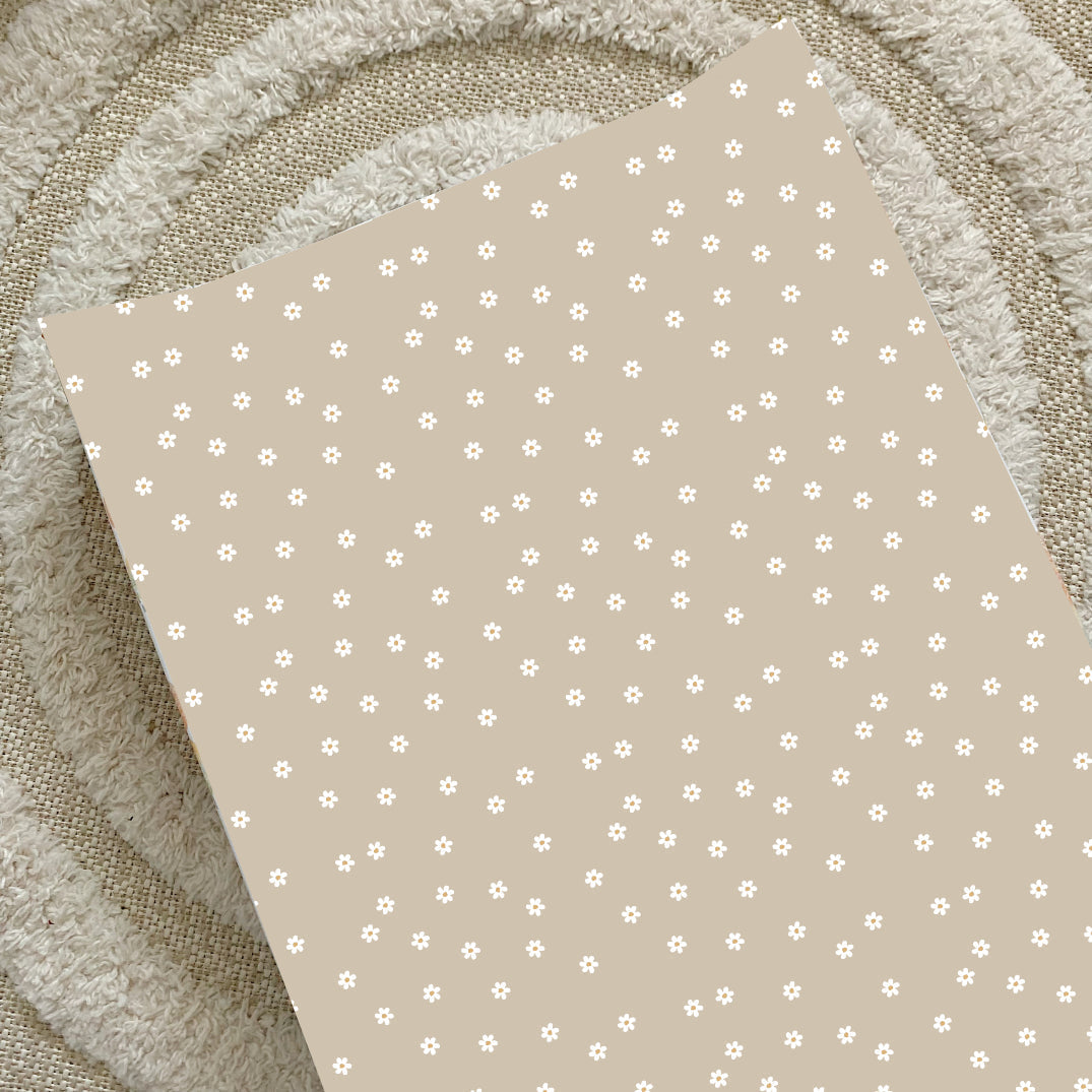 Anti-Roll Wedge Changing Mat - Neutral Daisy Bobbin and Bumble