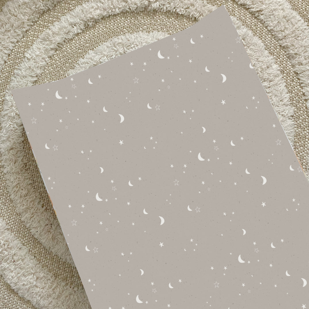 Anti-Roll Wedge Changing Mat - Grey Stars Bobbin and Bumble