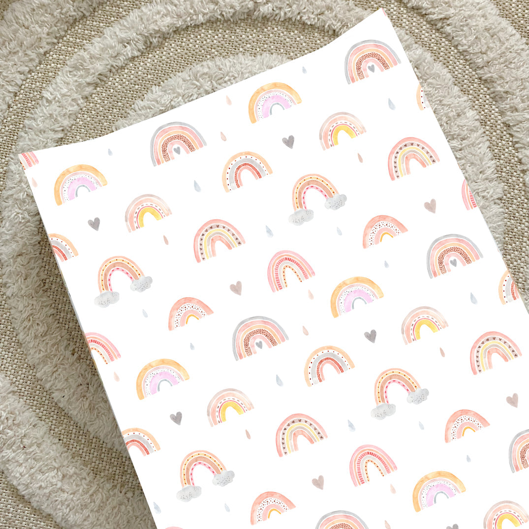 Anti-Roll Wedge Changing Mat - Rainbow Beau Bobbin and Bumble