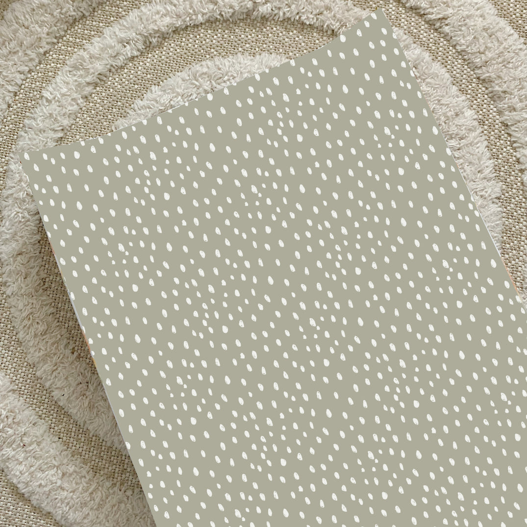 Anti-Roll Wedge Changing Mat - Sage Green Spotty Print Bobbin and Bumble