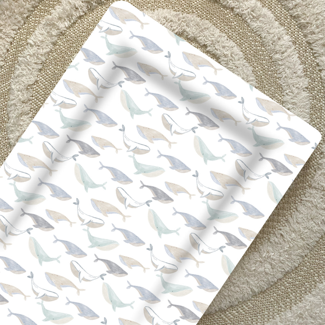 Standard Changing Mat - Whale Print Bobbin and Bumble