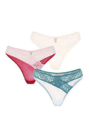 TEAL BLUE / IVORY / CHERRY