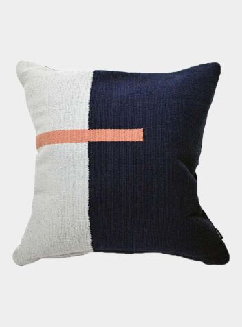 Jama-Khan Handwoven Cushion - Blue and Grey