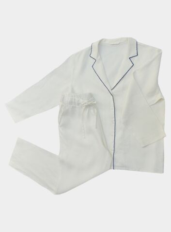 Hemp Pyjama Trouser Set - Albanda White
