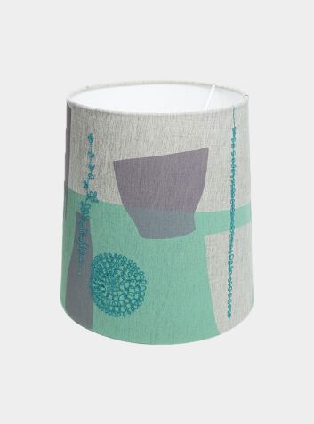 Embroidered Lamp Shade - Green