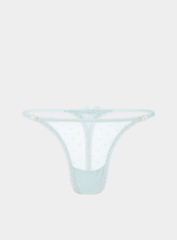 Matsu Recycled-Lace Low-Rise Thong - Fjordland Green