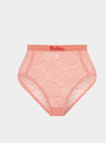 Betony Recycled-Tulle High-Rise Briefs - Canyon Peach