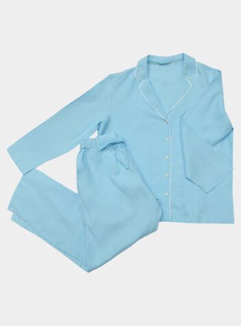 Hemp Pyjama Trouser Set - Sura Blue
