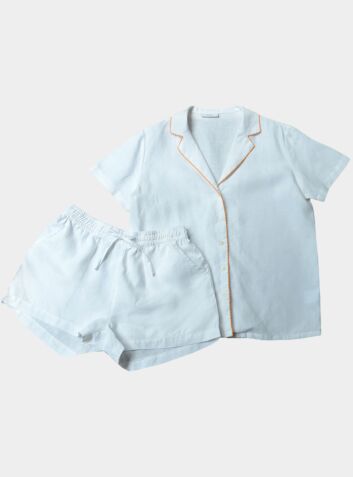 Hemp Pyjama Short Set - IO White