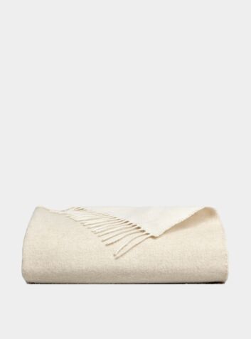 Anzan Reversible Cashmere Blanket - Stone