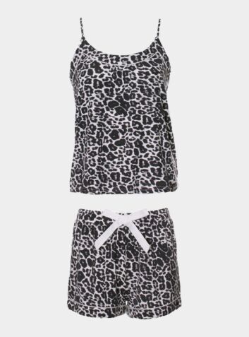 Bamboo Cami Short Pyjama Set in Luxe Leopard