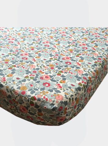 Liberty Print Fitted Sheet - Betsy Grey