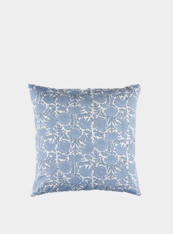Amritsar Floral Cushion Cover - Chambray Blue