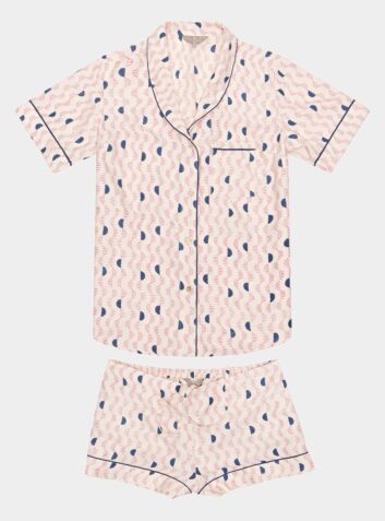 Mulberry Silk Pyjama Short Set - Kochi Pink