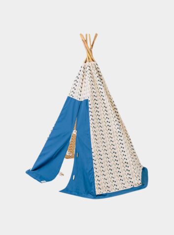 Organic Cotton Canvas Teepee with Bamboo Poles - Blue