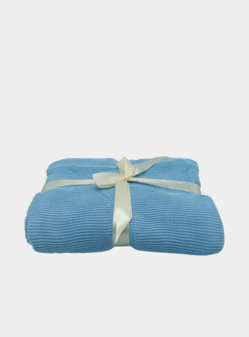 Organic Baby Blue Cot Bed Bamboo Blanket