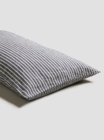 Linen Pillowcases (Pair) - Midnight Stripe