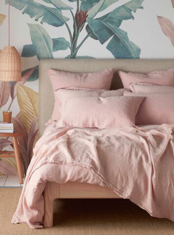 100% Linen Bed Linen - Blush Pink