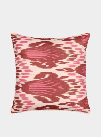 Duck Feather Square Cushion - Burgundy & Magenta