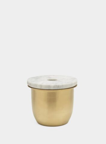 C3 | Small Container - Brass with Marble