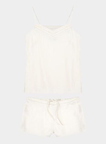Mulberry Silk Camisole & Shorts - Ivory 