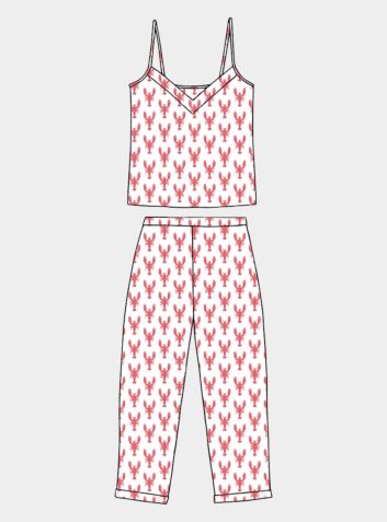 Red Lobster Women's Organic Cotton Cami Trouser Set