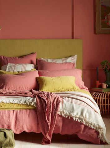 100% Linen Bed Linen - Canyon Pink