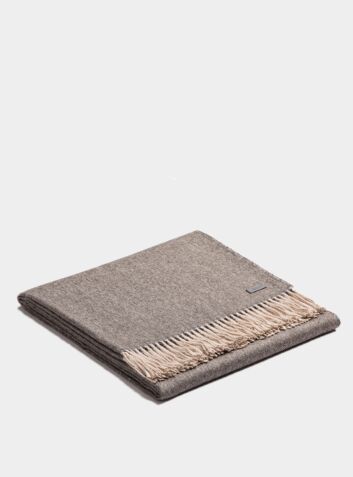 Plaid Exclusive Fishbone Blanket - Charcoal-Beige