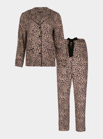 Women's Bamboo Pyjama Trouser Set - Cheetah