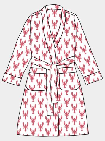 Organic Cotton Robe - Red Lobster