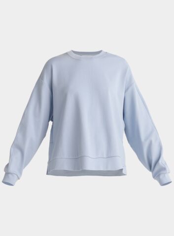 Cotton Crew Neck Sweatshirt - Light Blue