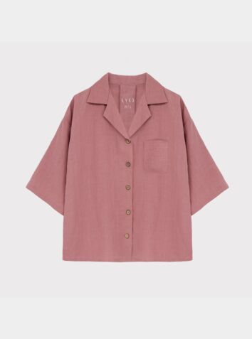 Women's Linen Pyjama Shirt - Dusty Pink