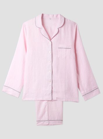 Mens Pink Linen Pyjama Trouser - Set/Separate