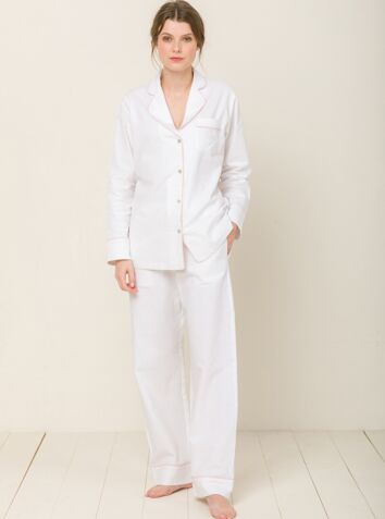 Sophia Pyjama Trouser in Moonlight White - Set/Separate