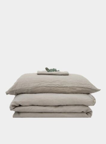 Linen Bedding Set - Dove Grey