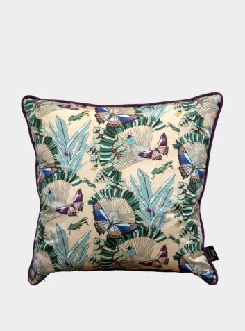 Entomologist's Garden Silk Square Cushion