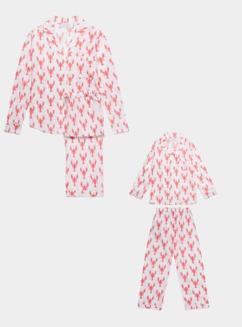 Family Cotton Pyjama Bundle - Red Lobster