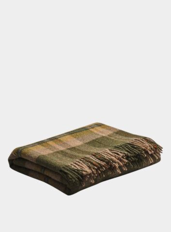 Fern Green Check Cabin Wool Blanket