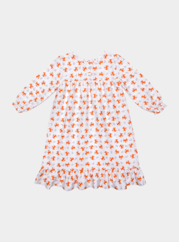 Children's Cotton Long Sleeved Nightdress - Cute Fox